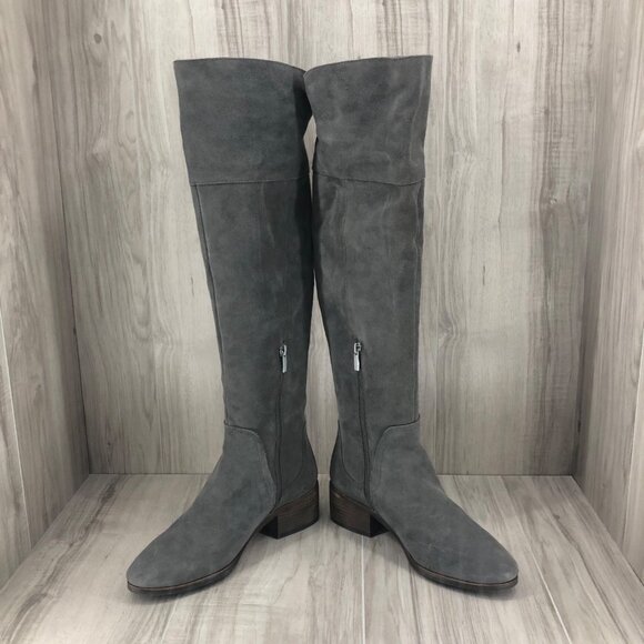 Vince Camuto OTK Boots Womens 8.5M Kochelda Gray Suede Over The Knee - Picture 5 of 12